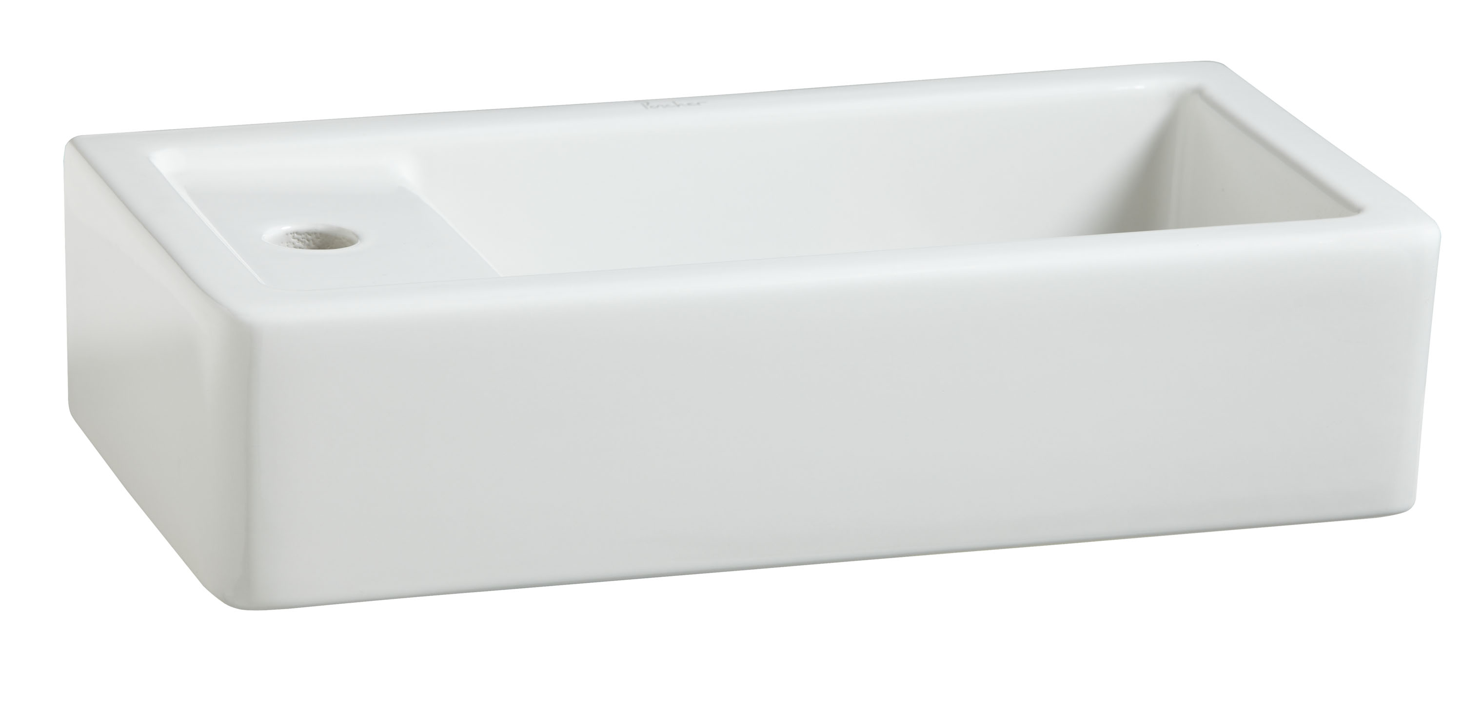 Cossu 20 in. Wall Hung Bathroom Sink, Single Hole with Left Hand Drain